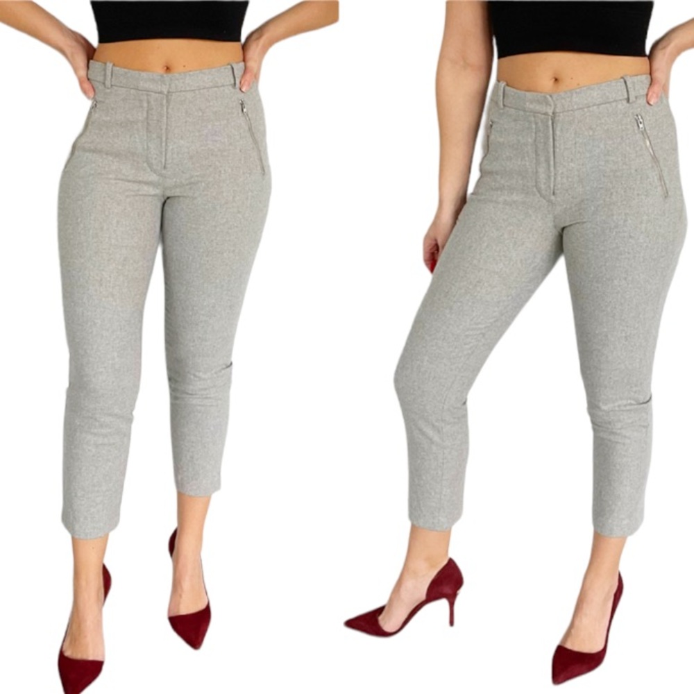 Wilfred gray cashmere wool cropped zipper pocket tapered ankle pants size 0
